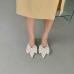 6Fashion Solid Bowtie Pointed Thin Heels Out Door Shoes