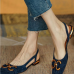 1Fashion Square Toe One-Buckle Women Flats