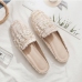 1Faux Pearl Decor Closed Toe Cute Flats