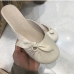 9Korean Style Round Toe Bow Mules Shoes