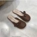 10Korean Style Round Toe Bow Mules Shoes