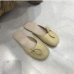 1Korean Style Round Toe Bow Mules Shoes