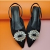 11Ladies Vintage Rhinestone Slip On Flats