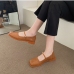 1Latest Soft Solid Low Heel Square Toe Flat Sandals