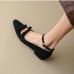 6Pointed Toe Bow Ankle Strap Flats