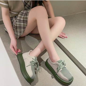 Preppy Style Square Toe Lace Up Shoes Women