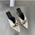 12Sexy Pointed Patchwork Design Mules Shoes