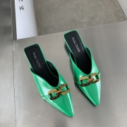 Sexy Pointed Patchwork Design Mules Shoes