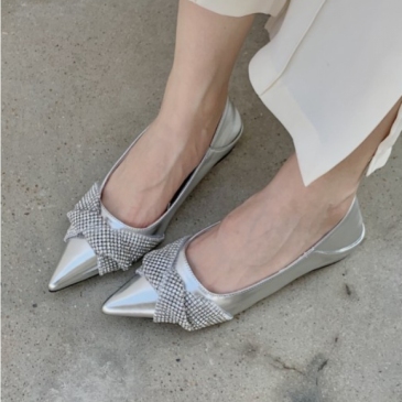 Trendy Rhinestone Pointed Toe Flats For Women