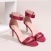 14 PU  Solid Fashion Ankle Strap Heels