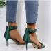 16 PU  Solid Fashion Ankle Strap Heels