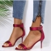 18 PU  Solid Fashion Ankle Strap Heels