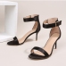 11 PU  Solid Fashion Ankle Strap Heels