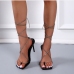 1 PU Square Toe Ankle Strap Heels