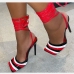 4 Patent Leather PU Round Toe Ankle Strap Heels