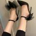 5Catwalk Bow Pointed Toe Black Stiletto Heels