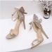 6Charming Sequined Butterfly Stiletto High Heel Sandals