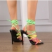 4Fashion Colorful Super High Lace Up Sandals