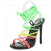 5Fashion Colorful Super High Lace Up Sandals