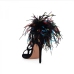 6Fashion Faux Fur Patch Stiletto Ankle Strap Heels