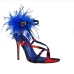 7Fashion Faux Fur Patch Stiletto Ankle Strap Heels