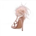 10Fashion Faux Fur Patch Stiletto Ankle Strap Heels