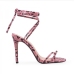 6Fashion Snake Skin Lace Up Stiletto Heels