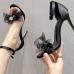 12Fashion Solid Bowtie Open Toe Thin Heels Out Door Shoes