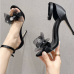1Fashion Solid Bowtie Open Toe Thin Heels Out Door Shoes