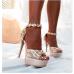 5Fashion Stereo Flower Peep-toe Pump Out Door Shoes