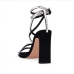 6Fashion Style Square Toe Rhinestone Ankle Strap Heels