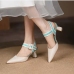 1French Style Contrast Color Pointed High Heels 