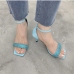 3Korean Style New Square Toe Stiletto Ladies Sandals