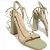 11Ladies Lace Up Chunky  Square Toe Ankle Strap Heels