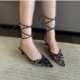 3Party Club Sequined Laced Up Heels Sandals