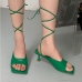 1Roman Style Square Peep Toe Ankle Strap Heels