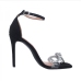 4Sexy Bow Rhinestone Square Toe High Heels