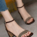 1Sexy Open Toe Houndstooth One-Buckle Belt Out Door Shoes