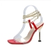 6Sexy Square Toe Chain Heels For Women