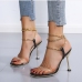 1Sexy Square Toe Chain Heels For Women