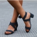 14Street Bow Design Chunky Roman Style High Heels