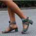 5Street Bow Design Chunky Roman Style High Heels