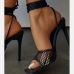 6Street Lace Up Square Toe Ankle Strap Heels