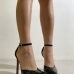 4Street Pointed Toe Design Ankle Strap Heels