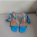 7Stylish Blue Lace Up High Heel Woman Sandals
