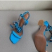 8Stylish Blue Lace Up High Heel Woman Sandals