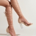 7Stylish Women Chunky Lace Up Ankle Strap Heels