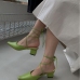 1Summer Solid Pointed Ankle Strap Sandals 