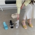 5Trendy Square Toe Rhinestone Woman Sandals