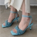 1Trendy Square Toe Rhinestone Woman Sandals